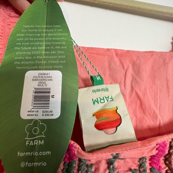 NWT embroidered Farm Rio mini dress size M - Picture 4 of 6